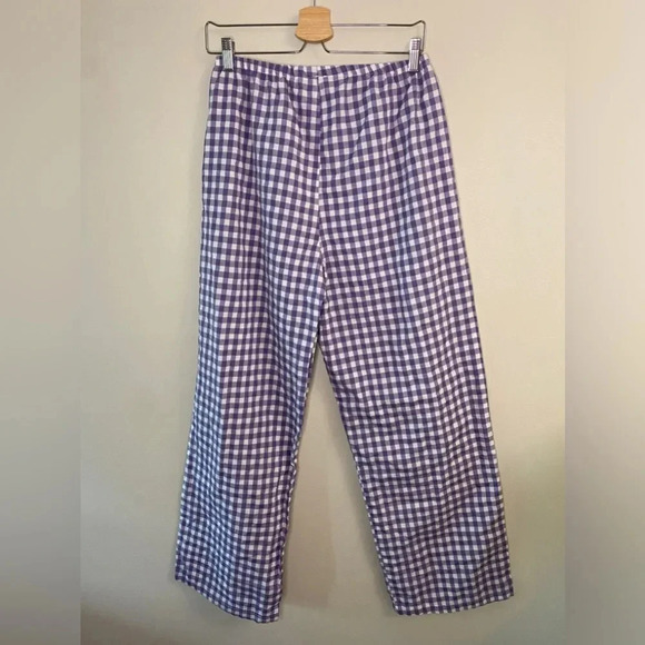 Nasty Gal Collection Purple Gingham Wide Leg Pants - Picture 3 of 7